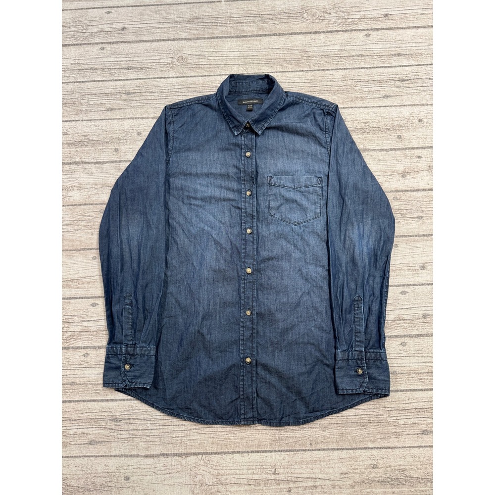 Banana Republic Denim Shirt Women's Small Indigo Wash Long Sleeve Button Down